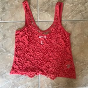 Bright pink crotchet shirt